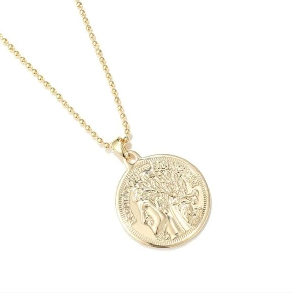 Gold Coin Charm Necklace NWT - Picture 3 of 4